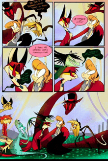 a page from a comic book shows a cartoon character talking to another cartoon character