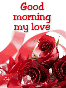 good morning my love rose flower sparkle