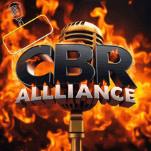 a microphone with the word cbr alliance written on it