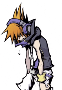 a cartoon character wearing headphones and a hooded jacket