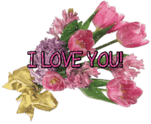 i love you flowers glitter love you