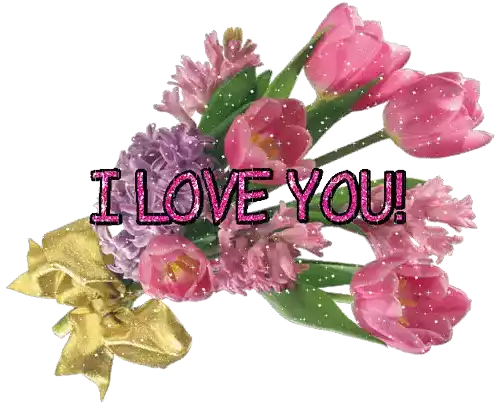 I Love You Flowers Sticker - I Love You Flowers Glitter Stickers