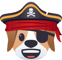 Pirate Dog Sticker - Pirate Dog Joypixels Stickers