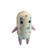 a cartoon drawing of a cookie with sprinkles and stars on it