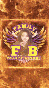 a picture of a woman with wings and the words family fb cocapturerindi