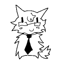 a black and white drawing of a cat wearing a tie and crying .