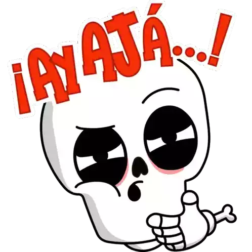 Skull Says Ironically "Oh Really" In Spanish. Sticker - Juan Cráneo Carlos Curious Hmm Stickers