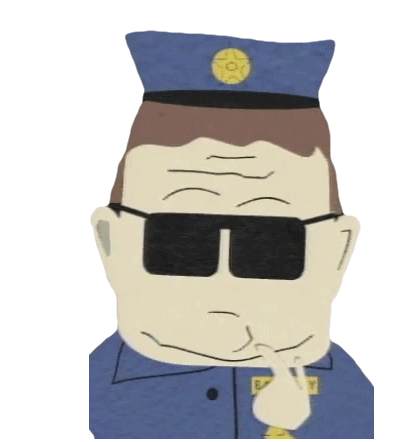 Thats A Good Question Officer Barbrady Sticker - Thats A Good Question Officer Barbrady South Park Stickers