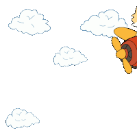 a cartoon dog is flying on a red plane