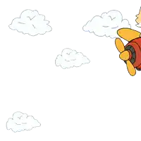 a cartoon dog is flying on a red plane