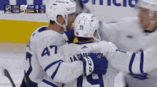 a hockey player with the number 19 on his jersey