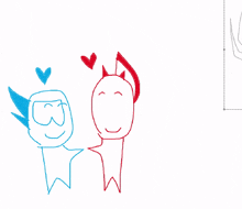 a drawing of a devil and a man with the number 3 on their heads