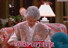 Christmas Gift Worst Gift Ever GIF - Christmas Gift Worst Gift Ever Ugly Gift GIFs