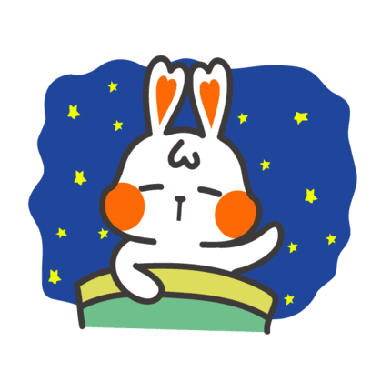 White Rabbit Sticker - White Rabbit Bed Time Stickers