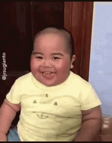 chubby baby laughing