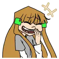 a drawing of a girl with long brown hair and green glasses