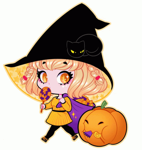 Halloween Witch Sticker - Halloween Witch Kawaii - Discover & Share GIFs