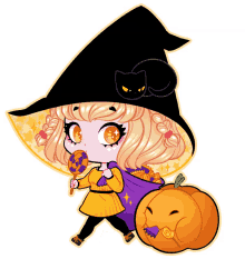 halloween witch kawaii happy magic
