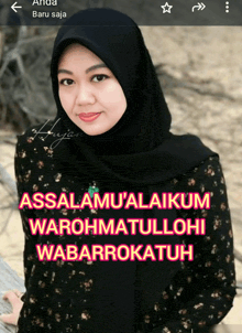 a woman wearing a black hijab says assalamu 'alaikum