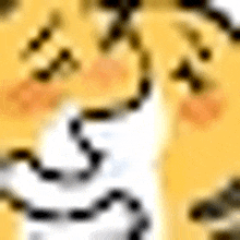 a close up of a cartoon character 's face with a smiley face .