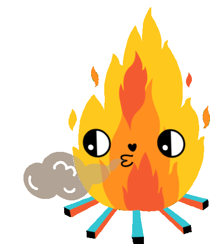 Fire Pit Blowing Smoke Away Sticker - We Lovea Holiday Camp Fire Google Stickers