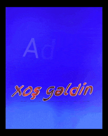 a blue background with the word xos goldin written in red