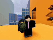 a person in a video game is holding a grenade in their hands