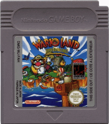 a nintendo game boy cartridge for warrio land super mario land 3