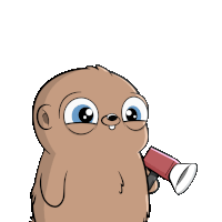 a cartoon sloth is holding a megaphone with the words say it louder above it