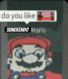a picture of mario with the words do you like sunekendo mario
