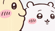a cartoon drawing of a pig and a bear with a pink nose