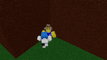 a cartoon character in a video game is standing in a field
