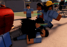 a group of roblox characters are playing a game and one of them is named bigkrownzjr88st