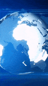 a blue and white globe with a map of the world