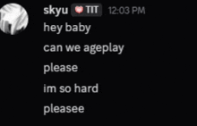 a screenshot of a text message from skyu