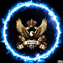 a logo for jmjtb with an eagle and crown