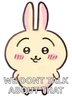 a cartoon bunny with the words we dont talk about that written below it