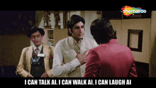 a man in a red jacket says i can talk ai