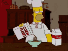 homer corn flakes cant cook fire the simpsons