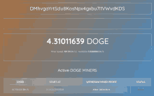 a screenshot of a website that says ' active doge miners '