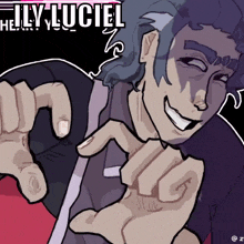 a drawing of a man with the name lily luciel