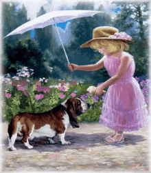 Girl Umbrella GIF - Girl Umbrella Dog GIFs