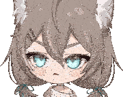 a drawing of a girl with a cat ears and blue eyes