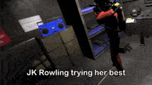jk rowling is trying her best in a cartoon
