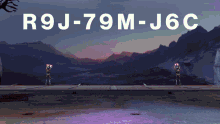 r9j-79m-j6c is written in white letters on a purple background