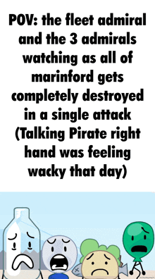 a poster that says pov the fleet admiral and the 3 admirals watching as all of marinford gets completely destroyed