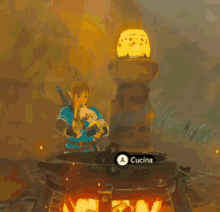 Zelda Bot W Link Is Cooking Zelda Breath Of The Wild GIF - Zelda Bot W Link Is Cooking Zelda Bot W Zelda GIFs