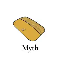 a drawing of a wallet with the word myth under it