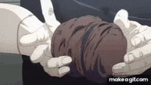 a person is holding a ball in their hands in a cartoon .