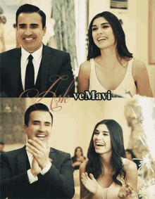 a picture of a man and a woman with a caption that says love mavi